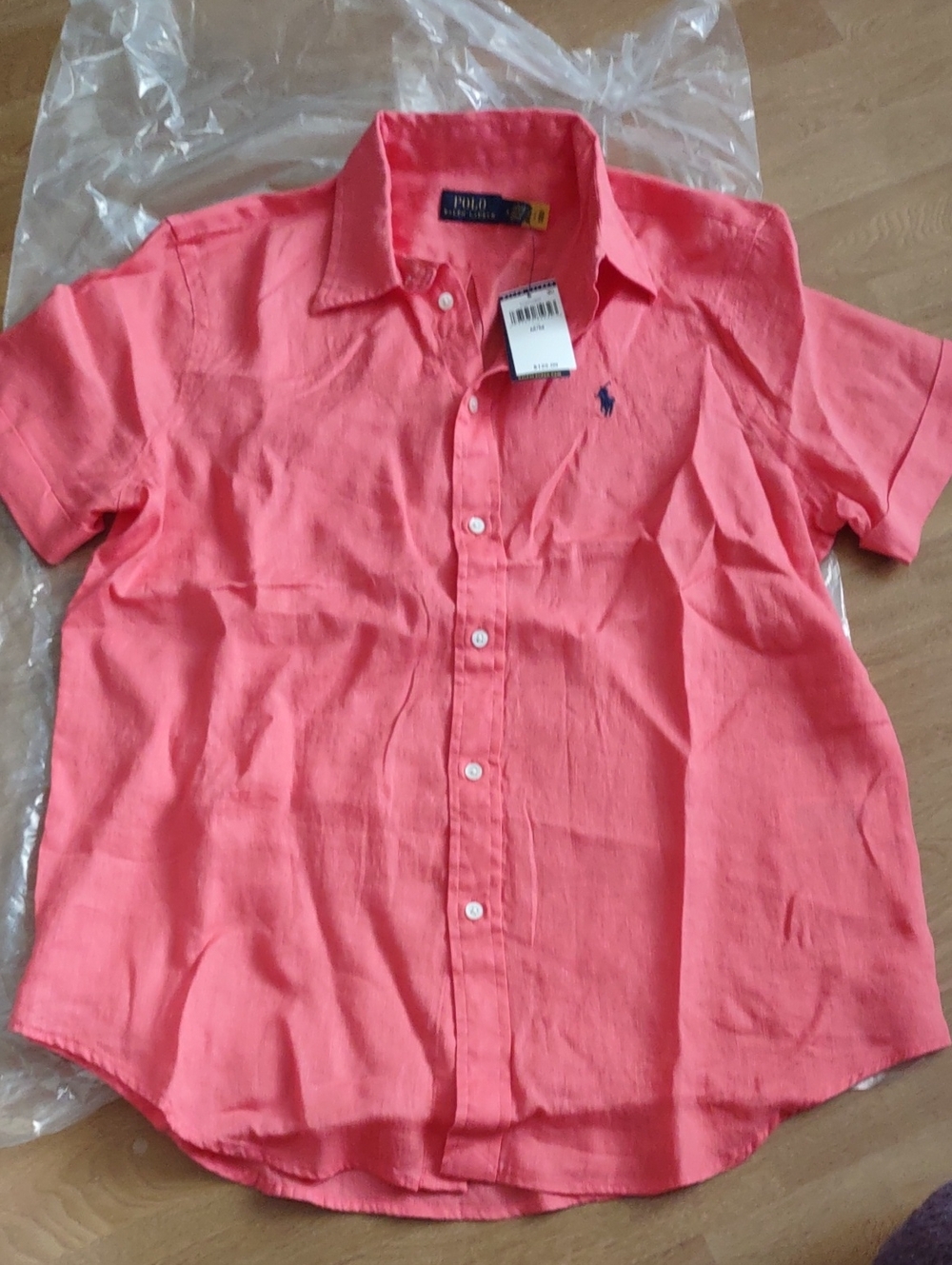 Polo by Ralph Lauren Coral Short-Sleeve Button-Down Shirt